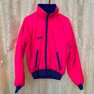 90s Columbia Blue/Hot Pink Reversible bomber jacket